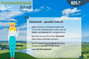 informationsgrafik mit eine weiblichen Figur als Avatar und einer Texttafel mit der Erklärung des Glückshubs
